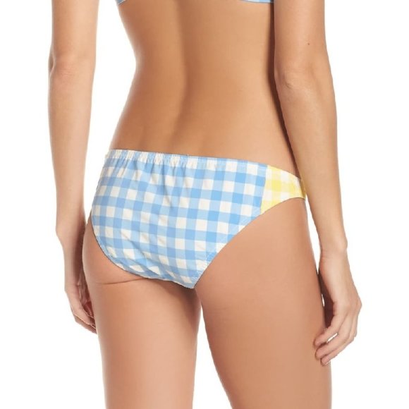 J.crew Colorblock Gingham Low Rise Bikini Bottoms - Picture 2 of 7